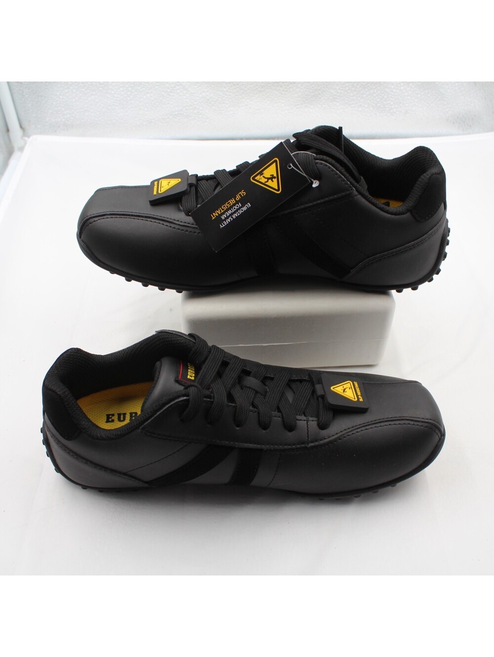 Eurostar Mike SR Comfort Fit Slip Resistant Work Shoes Black Memory Foam Sz 8